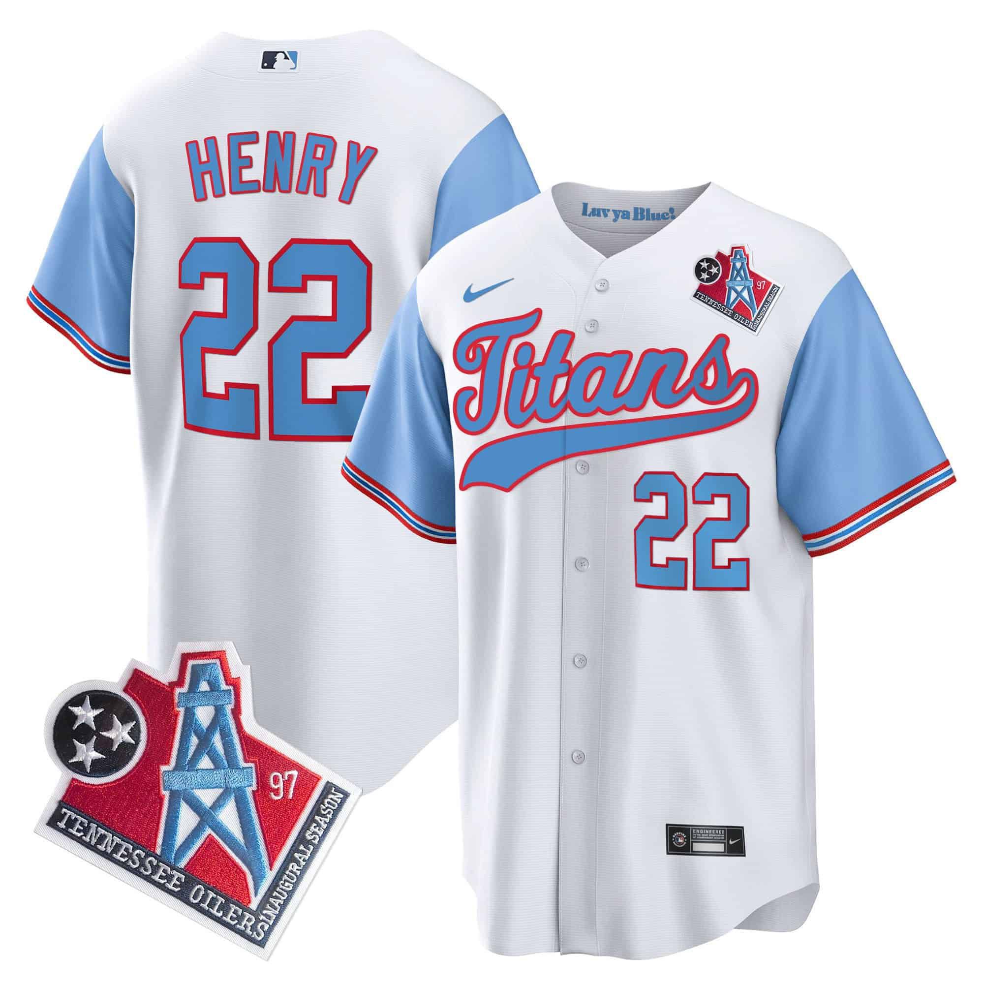 Men Tennessee Titans #22 Henry White Nike 1997 Throwback Limited Cool Base NFL Jersey style 1->indianapolis colts->NFL Jersey